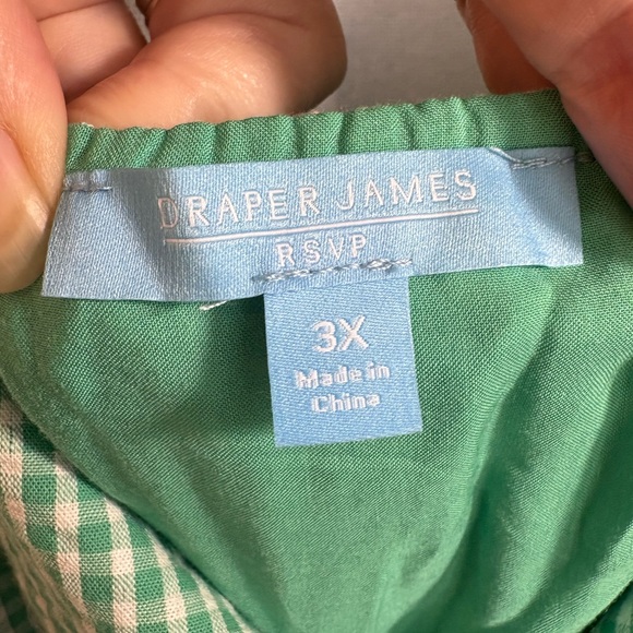 NWT Draper James RSVP Puff Sleeve Green Gingham Surplice Dress Plus Size 3XL 450 - Picture 7 of 11